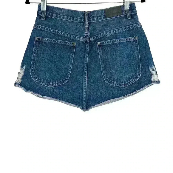 Carmar - Medium Wash Distressed Zip-Up Denim "Beatrice" Miniskirt Sz 28 - Picture 3 of 6